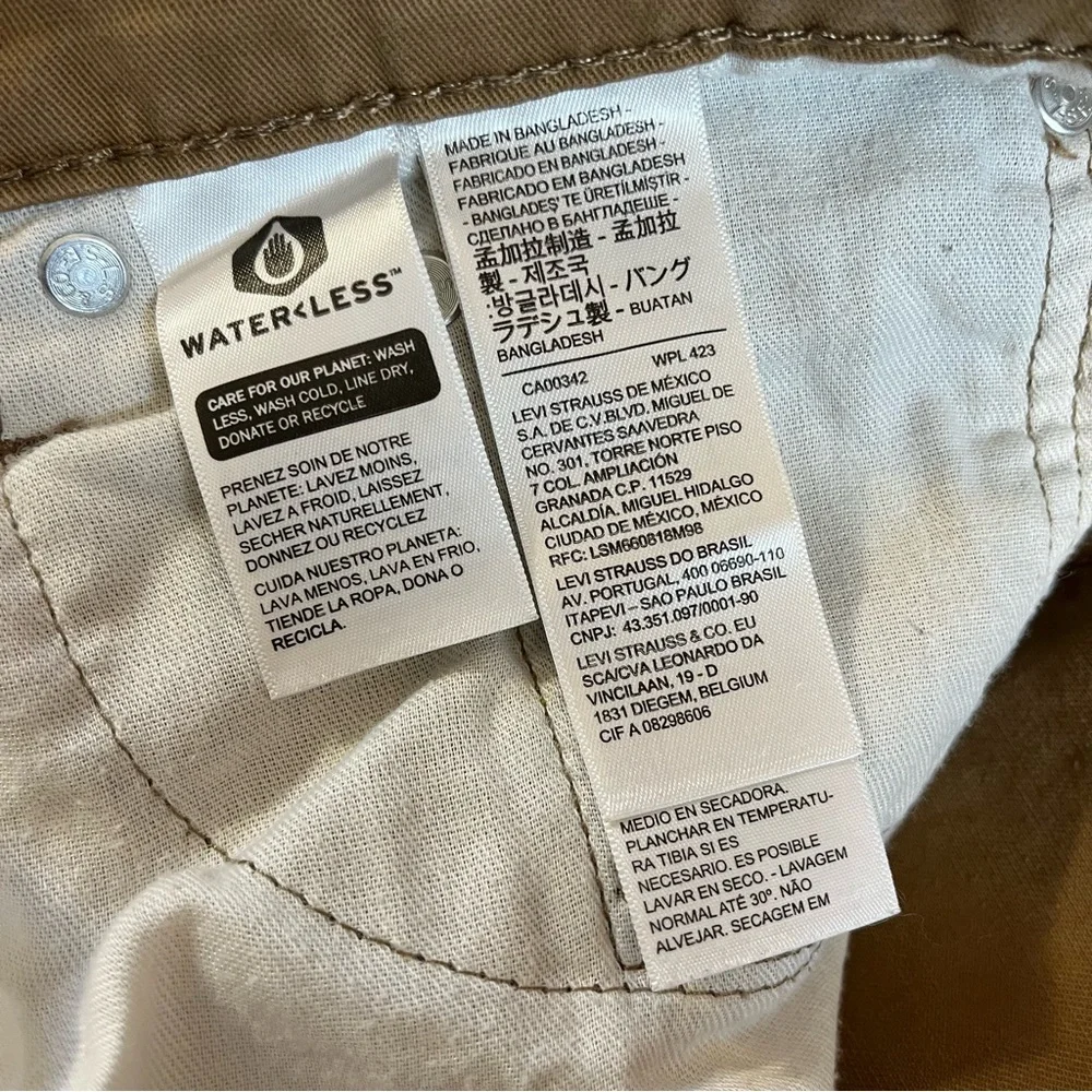 Levi's 502 Jeans Men‎ 31x30 Tab Beige Tapered Pants Stretch Cotton Casual Modern